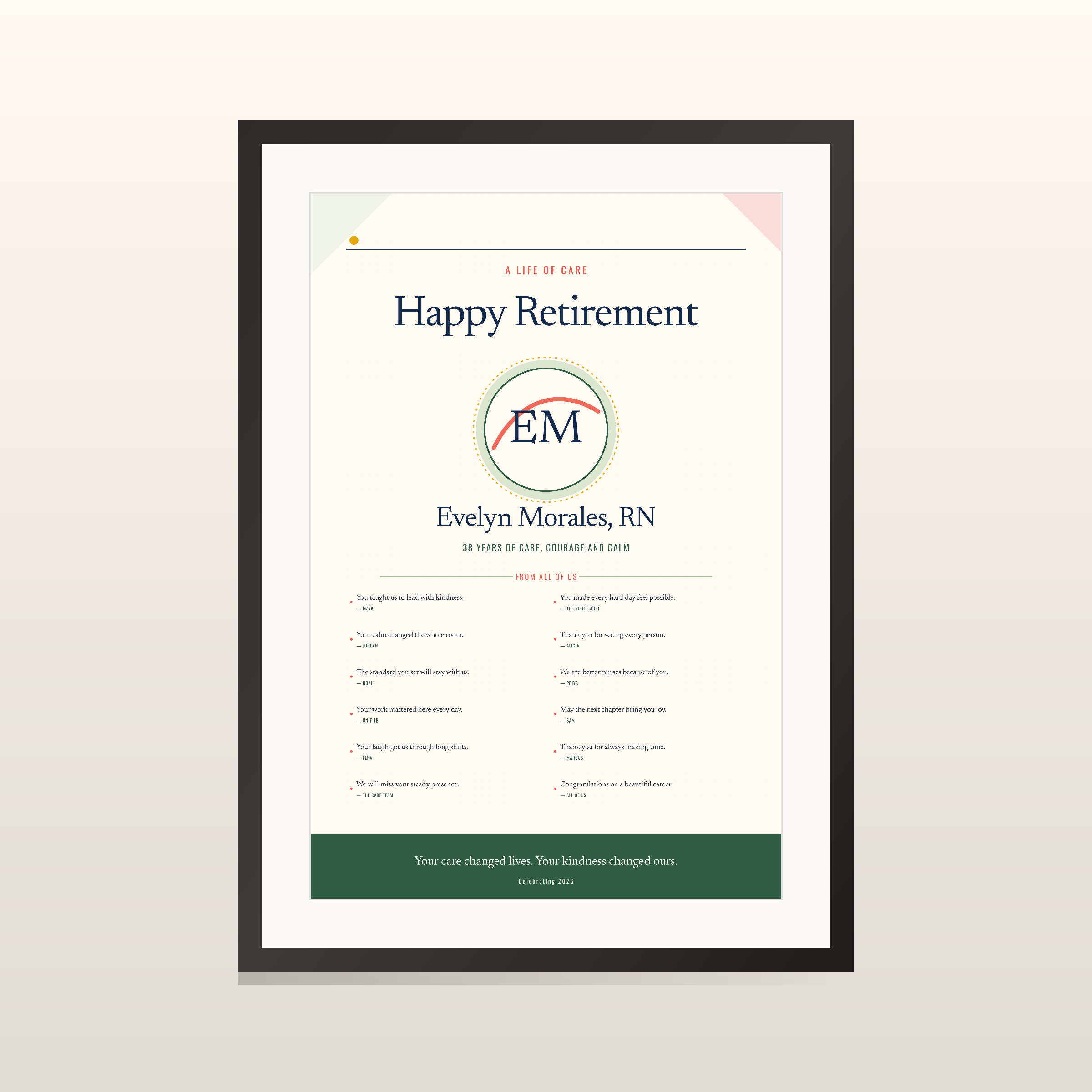 From All of Us — Personalized Nurse Retirement Signature Poster — view 2