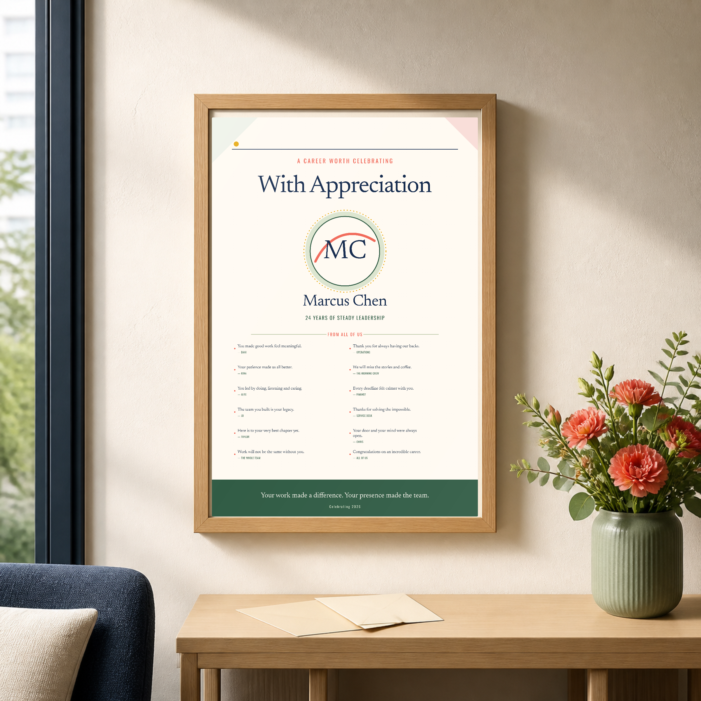 From All of Us — Personalized Team Retirement Signature Poster