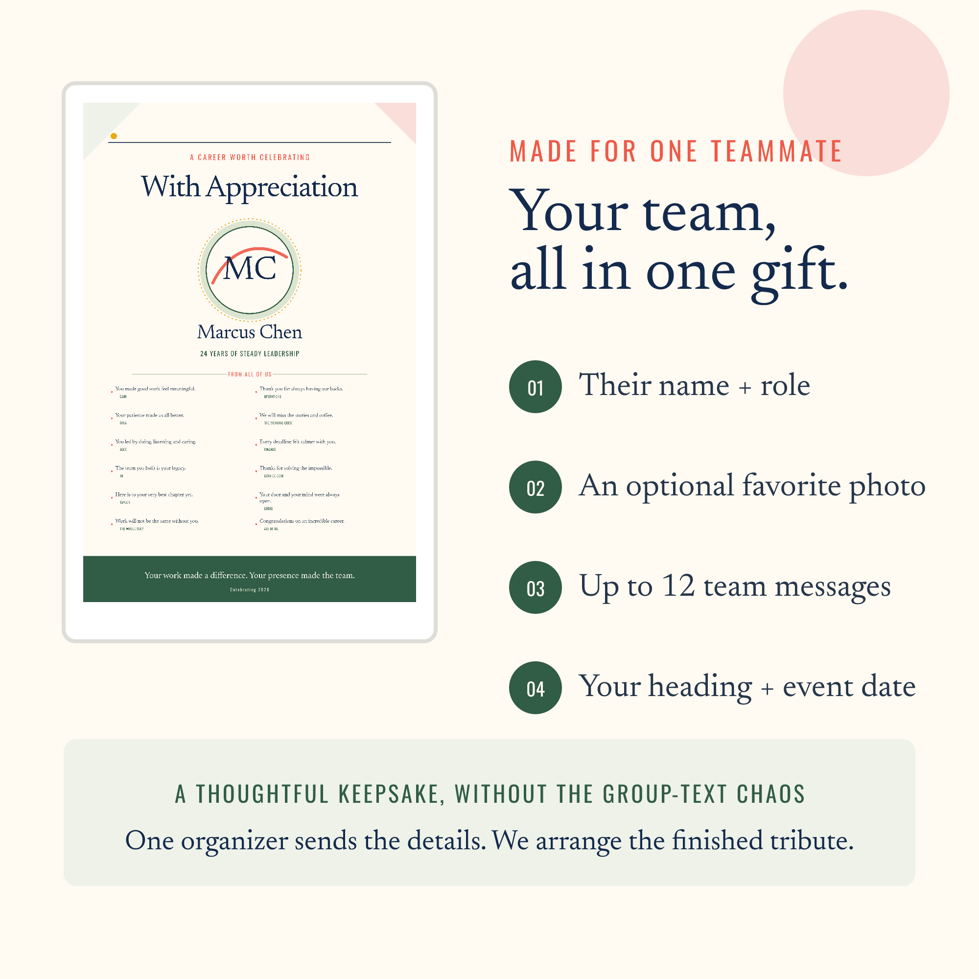 From All of Us — Personalized Team Retirement Signature Poster — view 3