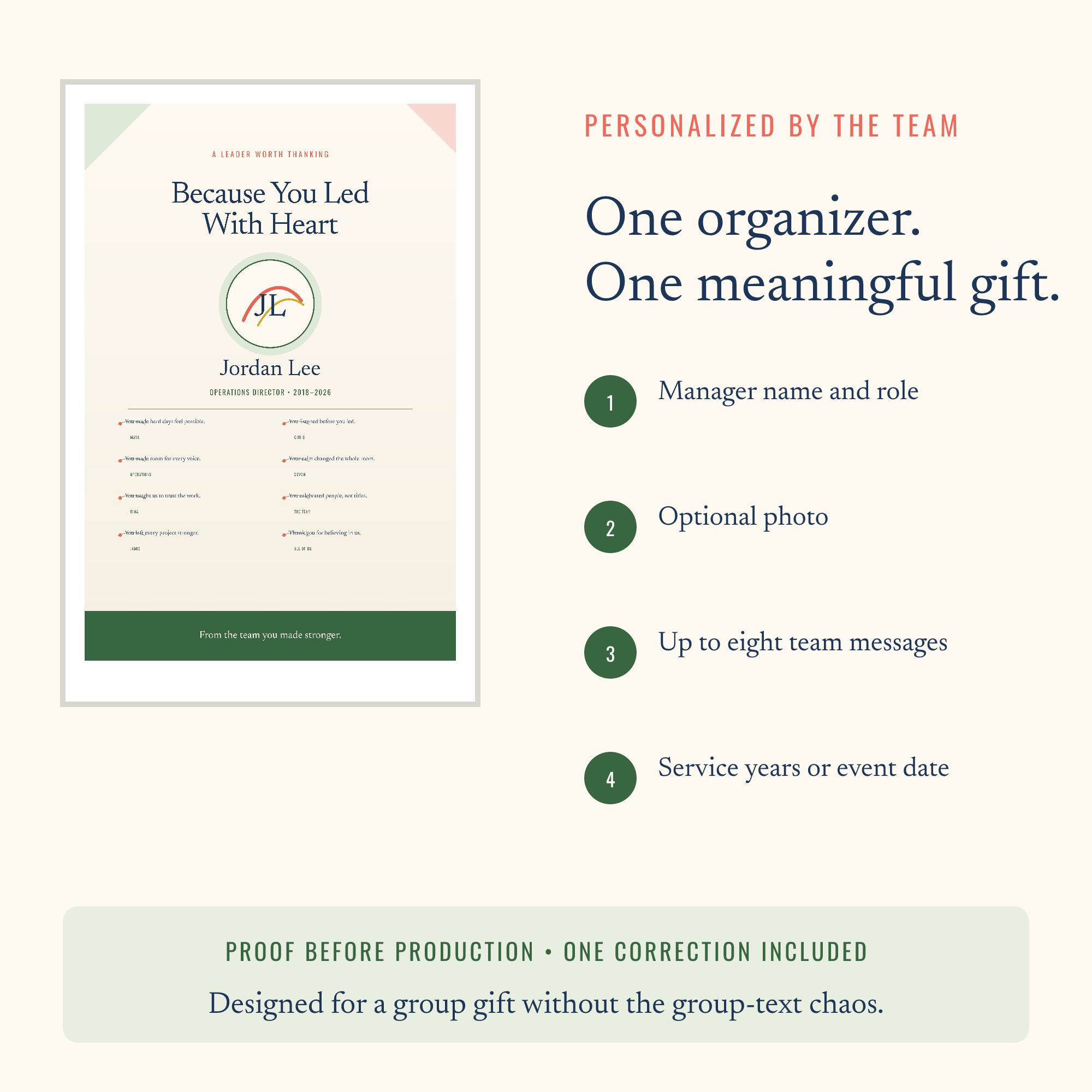 Because You Led With Heart — Personalized Boss Appreciation Poster — view 3